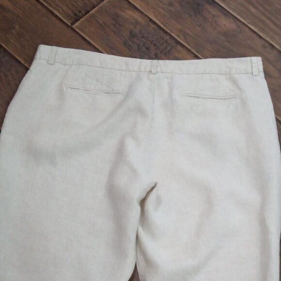 Orvis | 100% Linen Natural Oatmeal Casual Pants | Size 20 - Picture 4 of 8